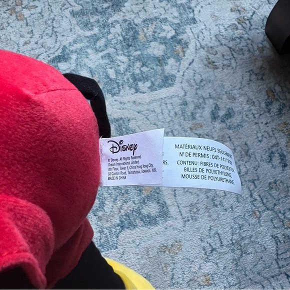 NWOT Big Mickey Plush Mickey Mouse Disney Black Red Kids Baby Gift Party Stuffed - Picture 5 of 5